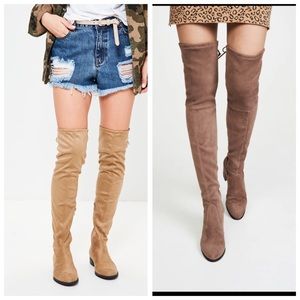 Soft Suede Thigh High Flat Boots